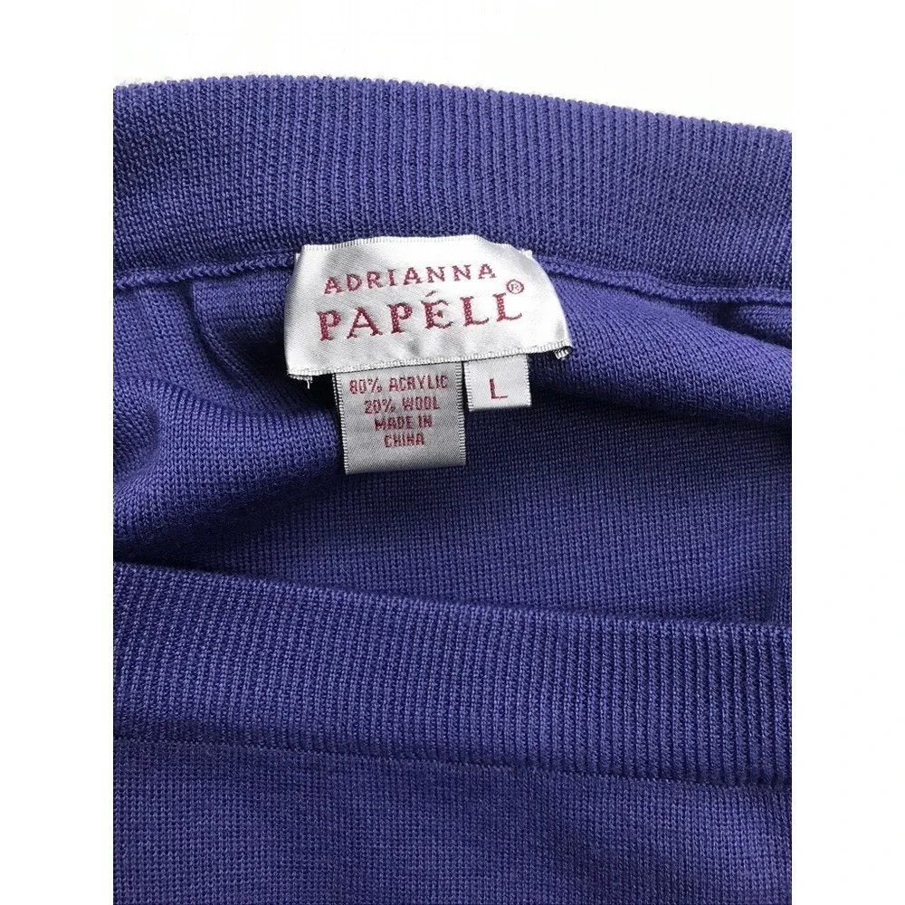Adrianna Papell Purple Knit Maxi Skirt‎ Wool Blend Elastic Waist Womens Large